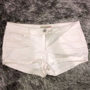 White denim shorts